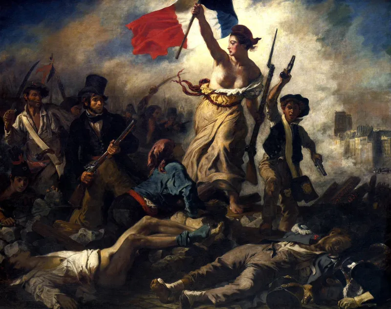 Eugène_Delacroix_-_La_liberté_guidant_le_peuple, frz. Marianne, CC Public Domain