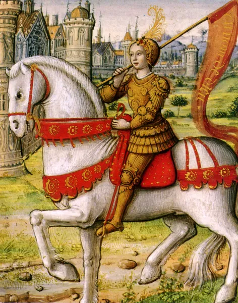 Joan_of_Arc_on_horseback, Musée Dobrée, Public Domain