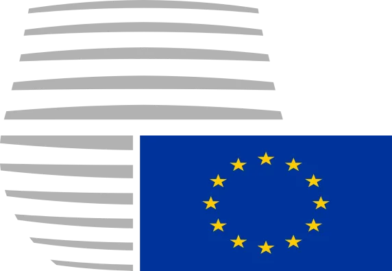 Logo des Rates der EU, vgl. das neue Gebäude, wikimedia, Public Domain