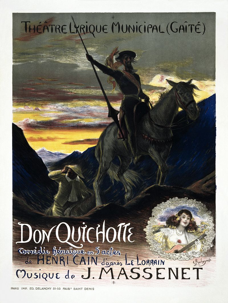 Spanien, Georges_Rochegrosse's_poster_for_Jules_Massenet's_Don_Quichotte, art Adam Cuerden restoration, Gemeinfrei.jpg